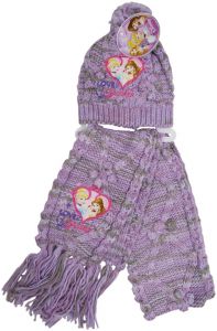 Princess komplet czapka szalik Disney Księżniczki. Fioletowy
