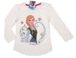 Dziewczęca bluzka Disney Frozen, zimowa magia w krainie lodu. Biały