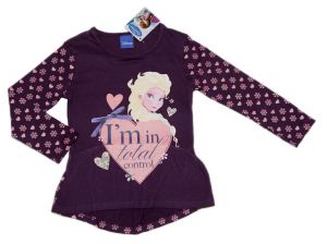 Dziewczęca bluzka Disney Frozen, zimowa magia w krainie lodu. Fioletowy