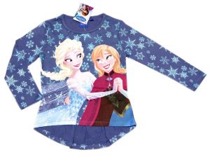 Dziewczęca bluzka Disney Frozen, zimowa magia w krainie lodu. Niebieski