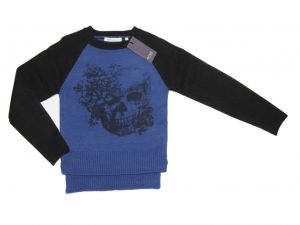 Sweter z czaszką EMOI. Niebieski